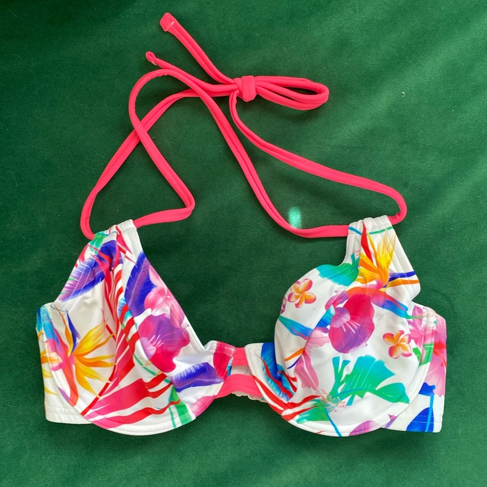 Colorful underwire bikini top 34DD